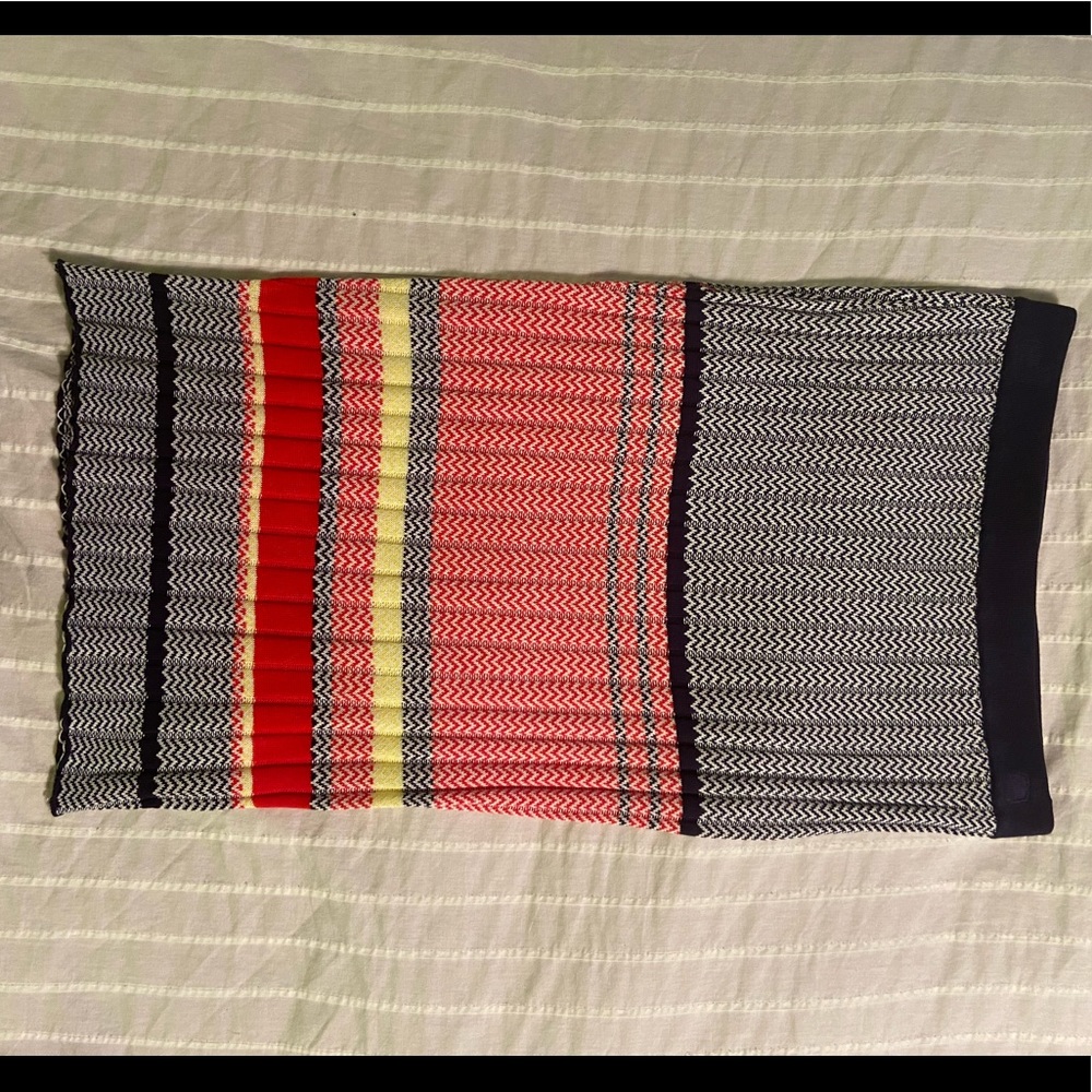 S Multicolor ribbed midi skirt